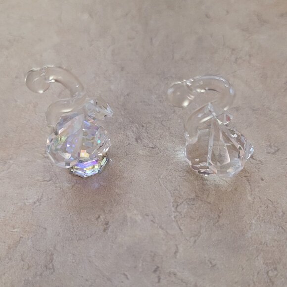 Set of 2 Crystal Miniature Swan Figurines - Picture 3 of 6
